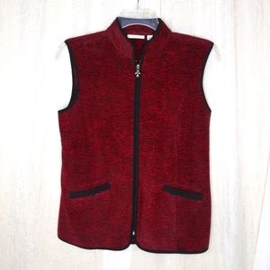 Susan Graver Soft Red and Black Vest.